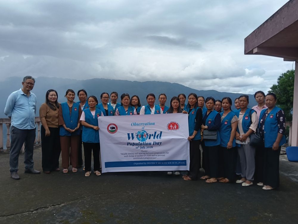 Officials pose for a photo during the World Population Day programme held at the Chief Medical Officer's Office in Phek on July 11. (Photo Courtesy: CMO, Phek)